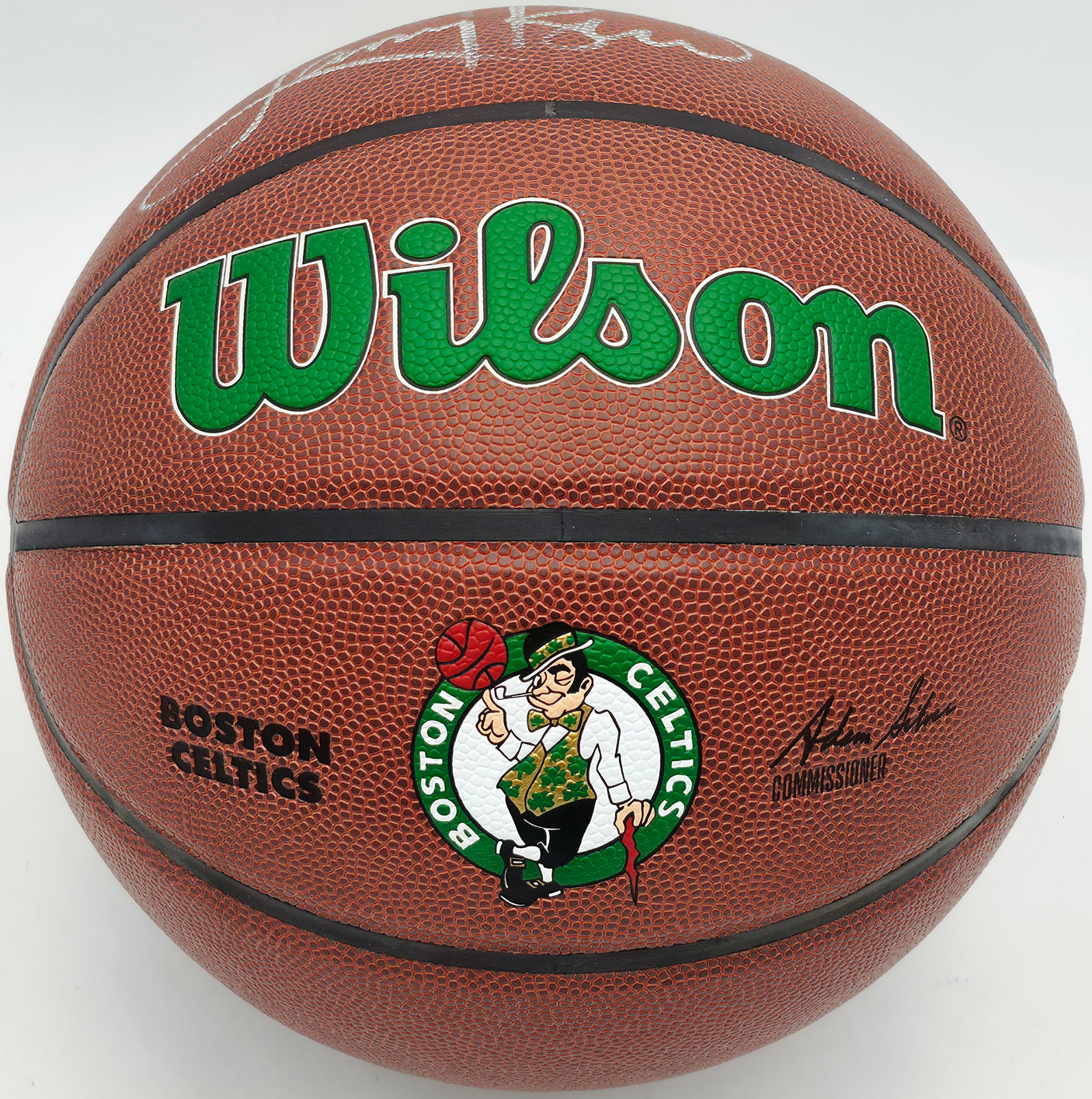 Larry Bird Autographed Wilson Leather Boston Celtics Logo Basketball PSA/DNA #4C25071