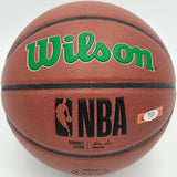 Larry Bird Autographed Wilson Leather Boston Celtics Logo Basketball PSA/DNA #4C25071