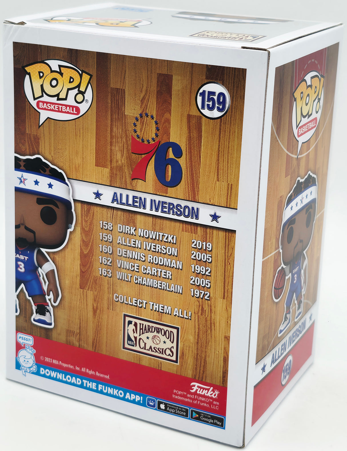 Allen Iverson Autographed Funko Pop! #159 Philadelphia 76ers Beckett BAS Witness #3W148940