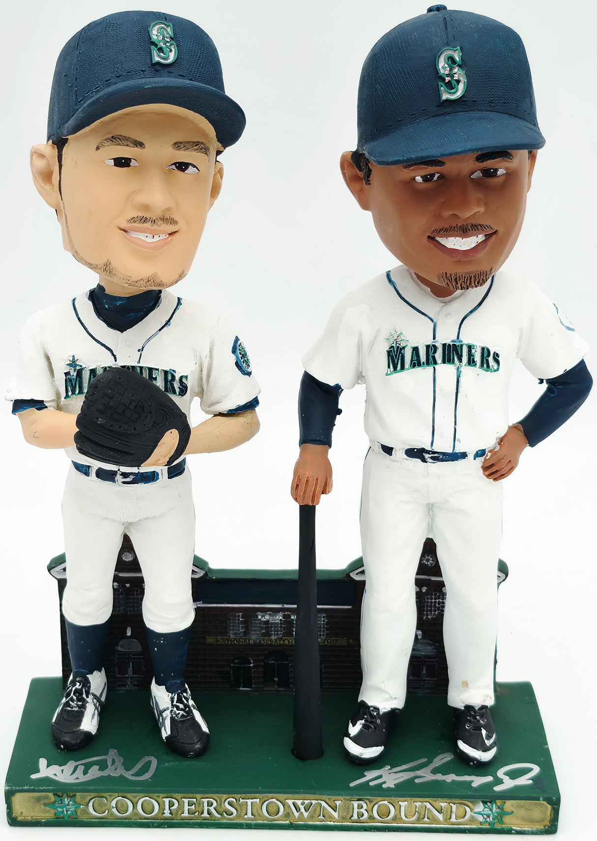 Ken Griffey Jr. & Ichiro Suzuki Autographed 2010 Cooperstown Bound Bobblehead & Box (Dual-Signed Each) Seattle Mariners Beckett BAS Witness #2W266217 & 2W266218