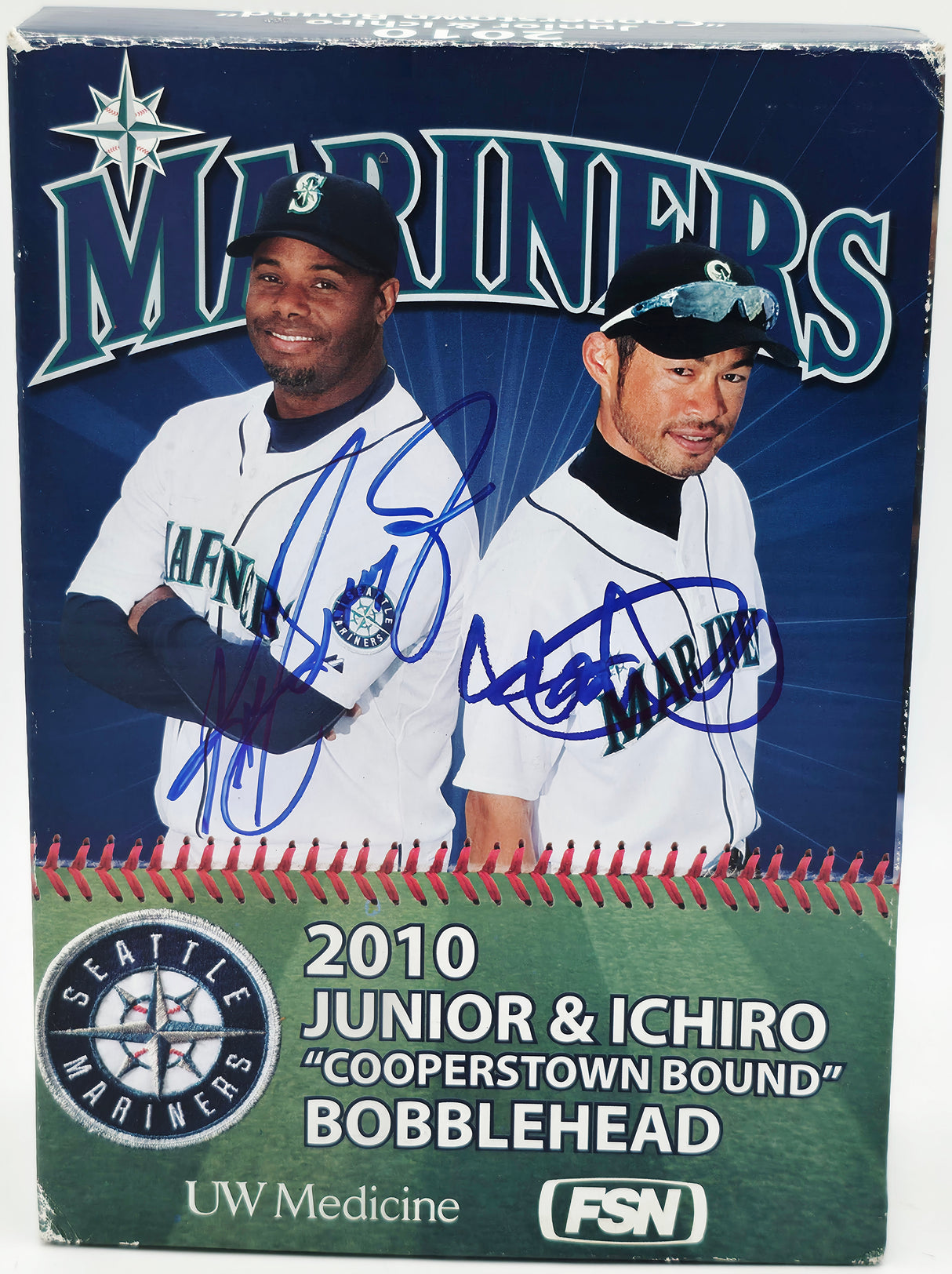 Ken Griffey Jr. & Ichiro Suzuki Autographed 2010 Cooperstown Bound Bobblehead & Box (Dual-Signed Each) Seattle Mariners Beckett BAS Witness #2W266217 & 2W266218