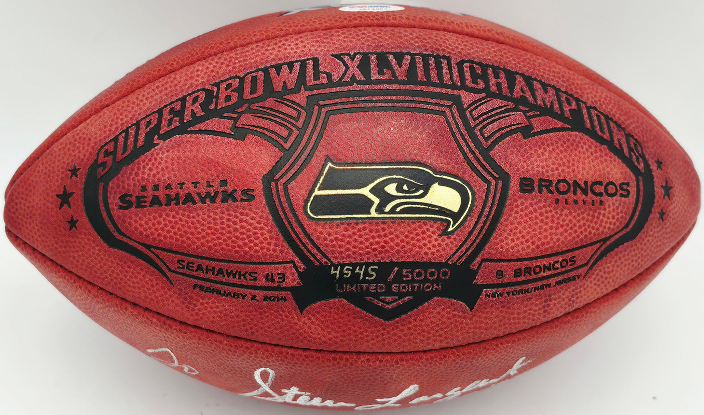 Steve Largent Autographed Seattle Seahawks Official NFL Leather SB XLVIII Champs Logo Football "HOF 95 Go Hawks!" PSA/DNA #6A14907
