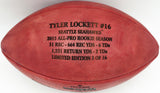 Tyler Lockett Autographed Official NFL Leather Stats Football Seattle Seahawks MCS Holo #29204