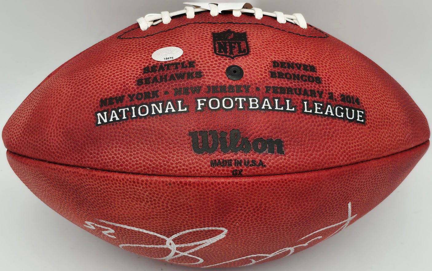 Richard Sherman Autographed Seattle Seahawks Official NFL Leather SB XLVIII Champs Logo Football RS Holo #18475