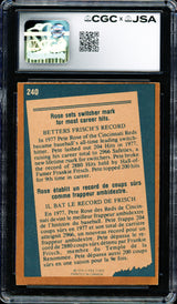 Pete Rose Autographed 1978 O-Pee-Chee Card #240 Cincinnati Reds Auto Grade Gem Mint 10 CGC x JSA #6078174080