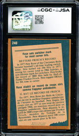 Pete Rose Autographed 1978 O-Pee-Chee Card #240 Cincinnati Reds CGC x JSA #6078174091