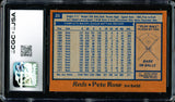 Pete Rose Autographed 1978 Topps Card #20 Cincinnati Reds CGC x JSA #6078175037