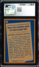 Pete Rose Autographed 1978 Topps Card #5 Cincinnati Reds Card Grade 7.5 CGC x JSA #6078174092