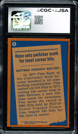 Pete Rose Autographed 1978 Topps Card #5 Cincinnati Reds Card Grade 7.5 CGC x JSA #6078174095
