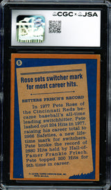 Pete Rose Autographed 1978 Topps Card #5 Cincinnati Reds CGC x JSA #6078174099