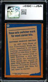 Pete Rose Autographed 1978 Topps Card #5 Cincinnati Reds CGC x JSA #6078174105