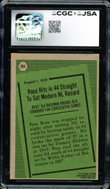 Pete Rose Autographed 1979 Topps Card #204 Cincinnati Reds Card Grade 7 CGC x JSA #6078174048