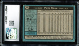 Pete Rose Autographed 1980 Topps Card #540 Philadelphia Phillies CGC x JSA #6078164216