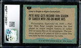 Pete Rose Autographed 1980 Topps Card #4 Philadelphia Phillies CGC x JSA #6078164229