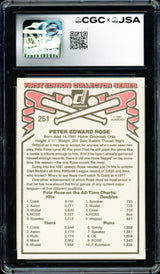 Pete Rose Autographed 1981 Donruss Card #251 Philadelphia Phillies Auto Grade Gem Mint 10 CGC x JSA #6078164242