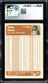Pete Rose Autographed 1983 Fleer Card #171 Philadelphia Phillies Auto Grade Gem Mint 10 CGC x JSA #6078172209
