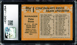 Pete Rose Autographed 1988 Topps Card #475 Cincinnati Reds CGC x JSA #6078172052