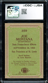 Joe Montana Autographed 1984 Topps Card #359 San Francisco 49ers Card Grade 8.5 CGC x JSA #6078164102