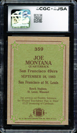 Joe Montana Autographed 1984 Topps Card #359 San Francisco 49ers Card Grade 8 CGC x JSA #6078164100