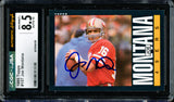 Joe Montana Autographed 1985 Topps Card #157 San Francisco 49ers Card Grade 8.5 Auto Grade Gem Mint 10 CGC x JSA #6078164109