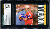 Joe Montana Autographed 1985 Topps Card #157 San Francisco 49ers Auto Grade Gem Mint 10 CGC x JSA #6078164111