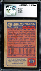 Joe Montana Autographed 1985 Topps Card #157 San Francisco 49ers Auto Grade Gem Mint 10 CGC x JSA #6078164111
