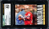 Joe Montana Autographed 1985 Topps Card #157 San Francisco 49ers Auto Grade Gem Mint 10 CGC x JSA #6078164104