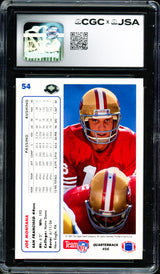 Joe Montana Autographed 1991 Upper Deck Hologram Variation Card #54 San Francisco 49ers Card Grade 9.5 Auto Grade Gem Mint 10 CGC x JSA #6078171143