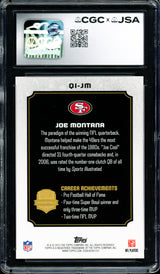 Joe Montana Autographed 2012 Topps QB Immortals Card #QI-JM San Francisco 49ers Card Grade 10 Auto Grade Gem Mint 10 CGC x JSA #6078171081