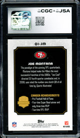 Joe Montana Autographed 2012 Topps QB Immortals Card #QI-JM San Francisco 49ers Card Grade 9 Auto Grade Gem Mint 10 CGC x JSA #6078171078