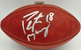 Peyton Manning Autographed Football Colts, Broncos Beckett BAS QR #BU86713