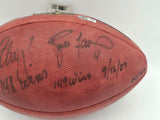 Brett Favre & John Elway Autographed Football "149 wins, 148 wins" Beckett BAS #AE49026