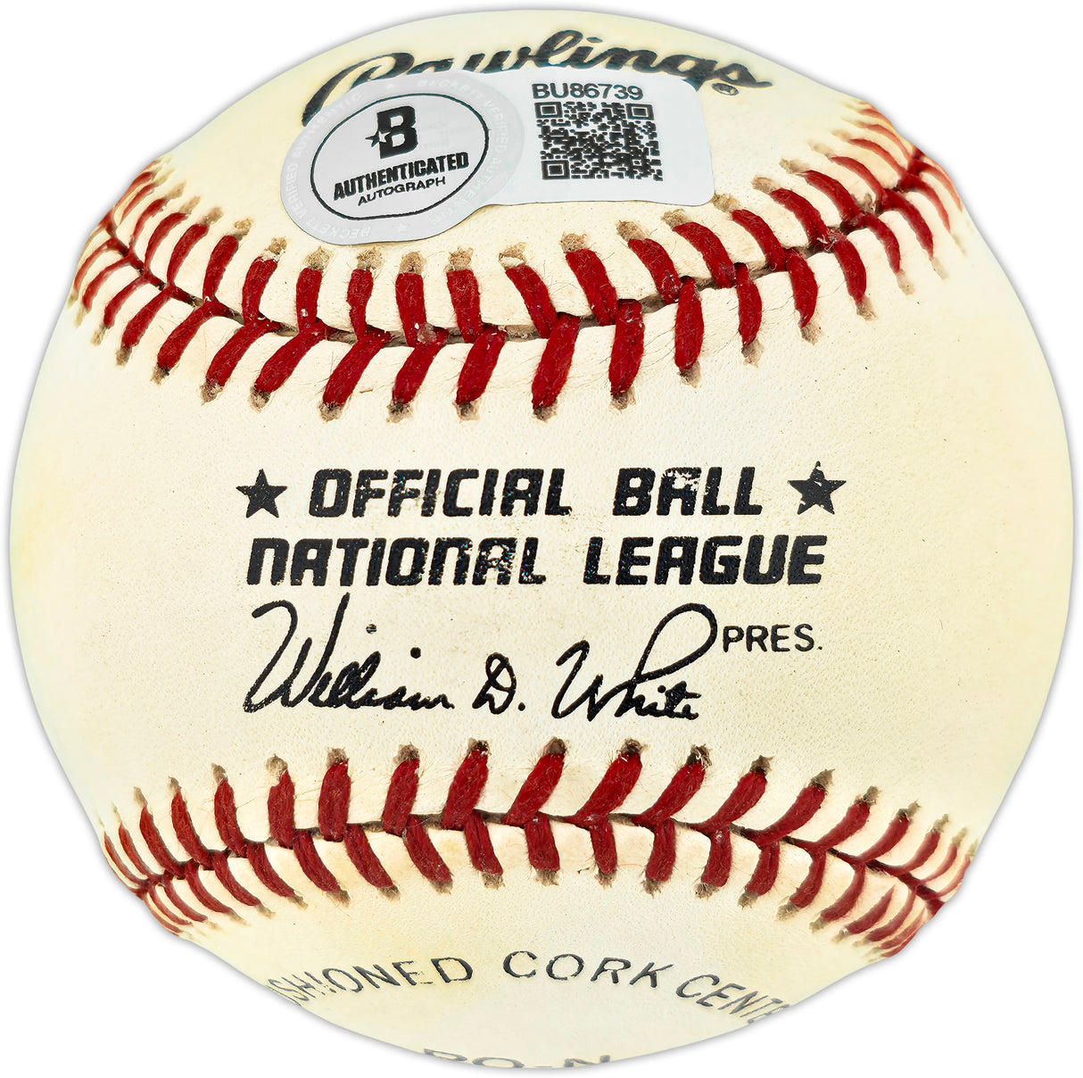 Mike Schmidt Autographed Official NL Baseball Philadelphia Phillies Beckett BAS QR #BU86739