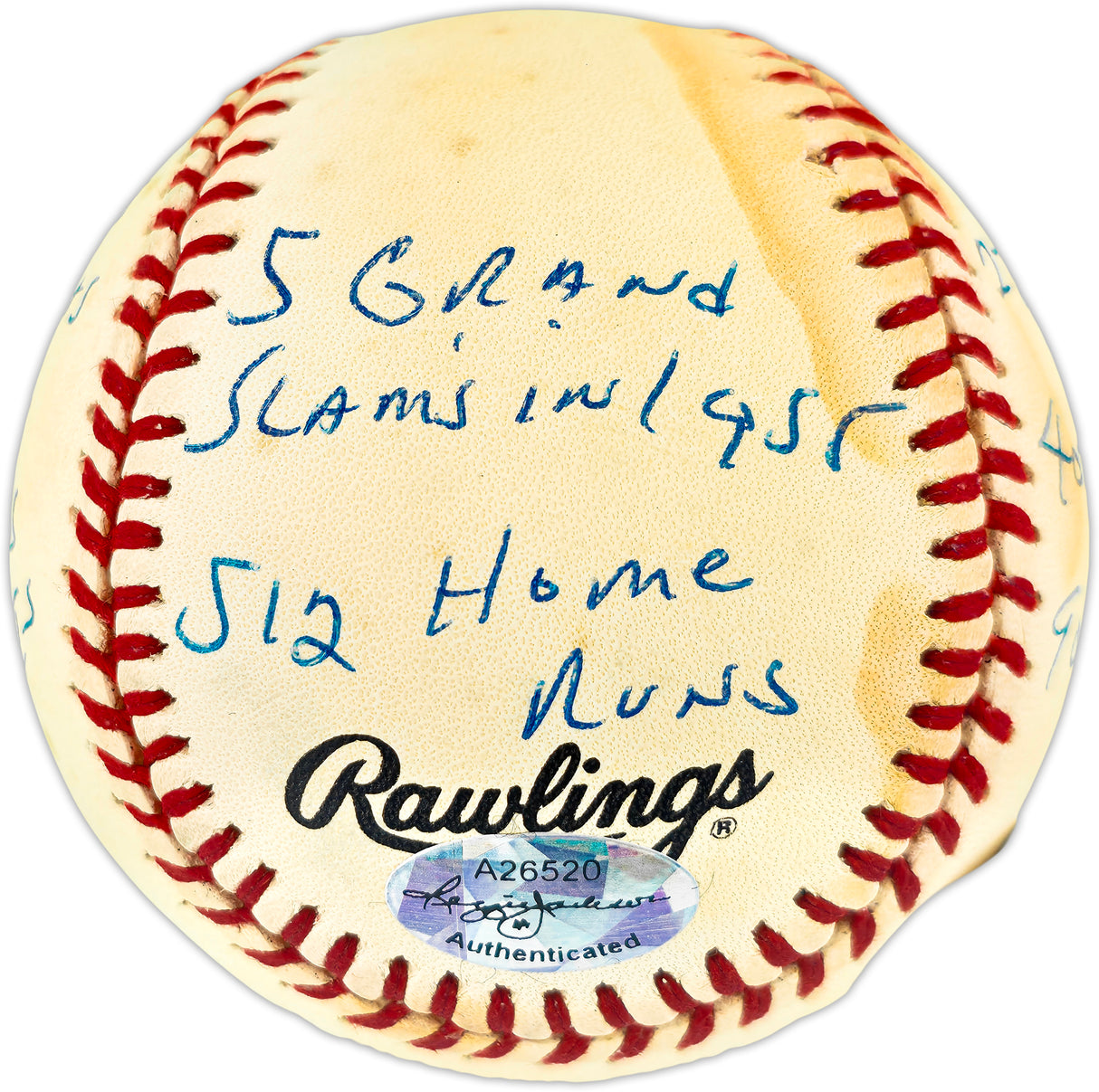 Ernie Banks Autographed Official NL Statball Baseball Chicago Cubs 14 Inscriptions #514/100 Beckett BAS QR #BU86740