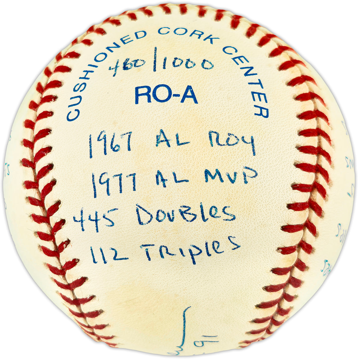 Rod Carew Autographed Official AL Statball Baseball Minnesota Twins, Los Angeles Angels 18 Inscriptions #560/1000 Beckett BAS QR #BU86741