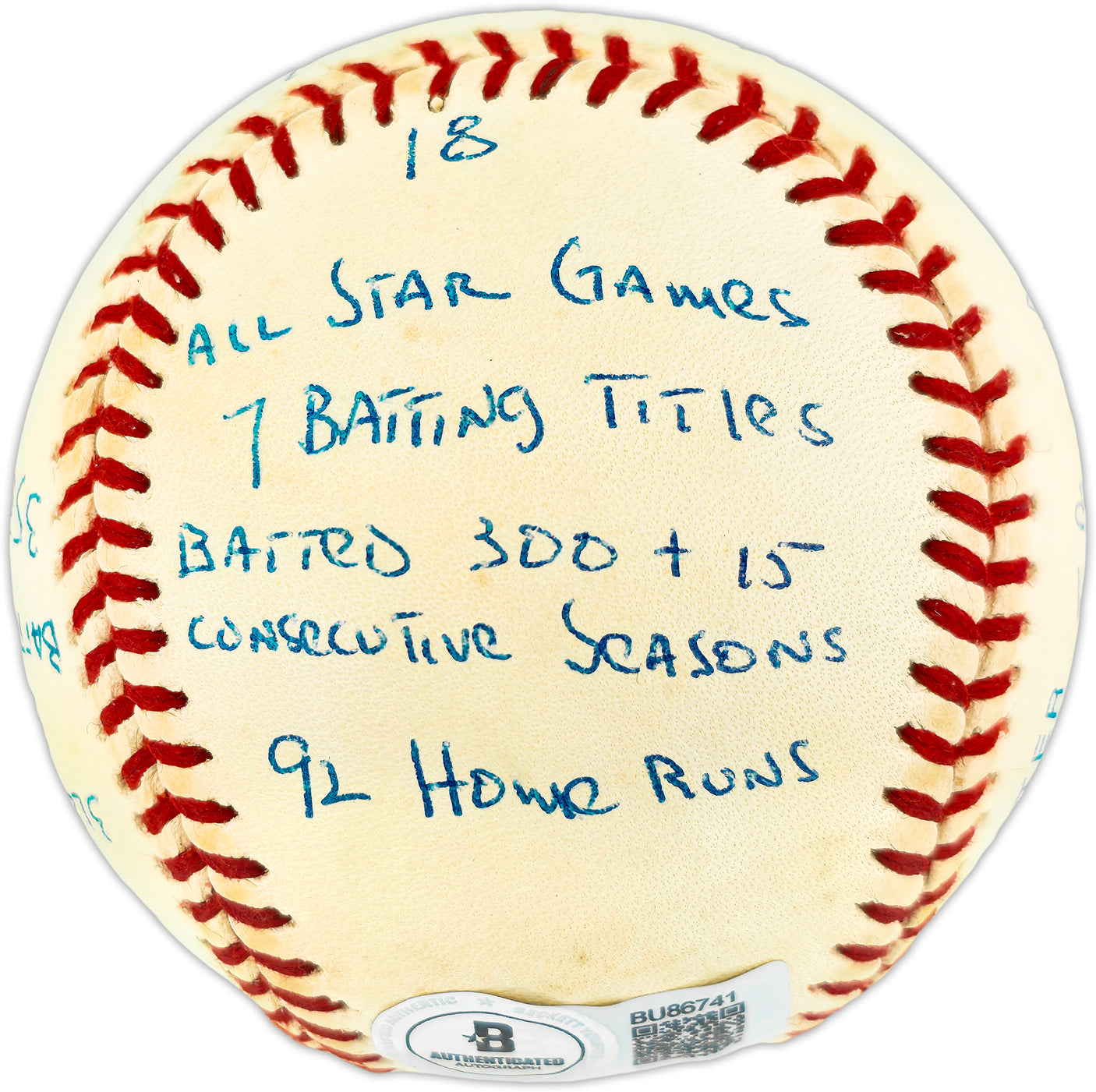 Rod Carew Autographed Official AL Statball Baseball Minnesota Twins, Los Angeles Angels 18 Inscriptions #560/1000 Beckett BAS QR #BU86741