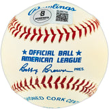 Nolan Ryan Autographed Official AL Baseball Texas Rangers, Los Angeles Angels Beckett BAS QR #BU86750