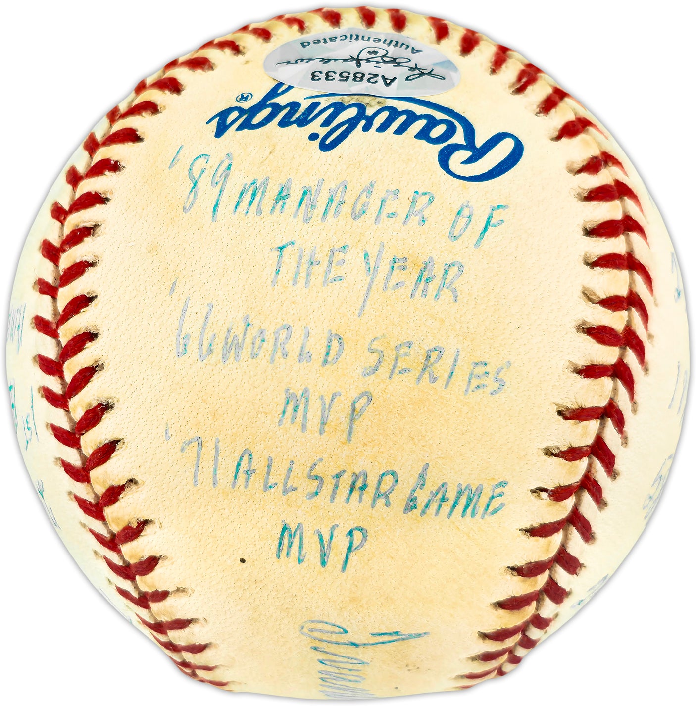 Frank Robinson Autographed Official AL Statball Baseball Baltimore Orioles 16 Inscriptions #99/1000 Beckett BAS QR #BU86755