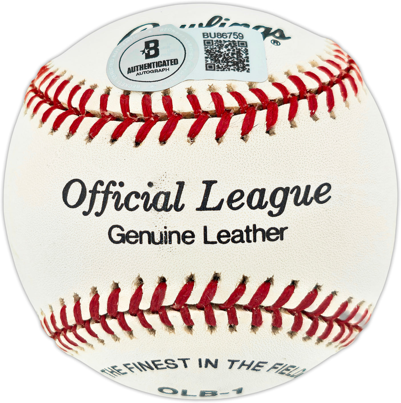 Joe Morgan Autographed Official League Baseball Cincinnati Reds Beckett BAS QR #BU86759