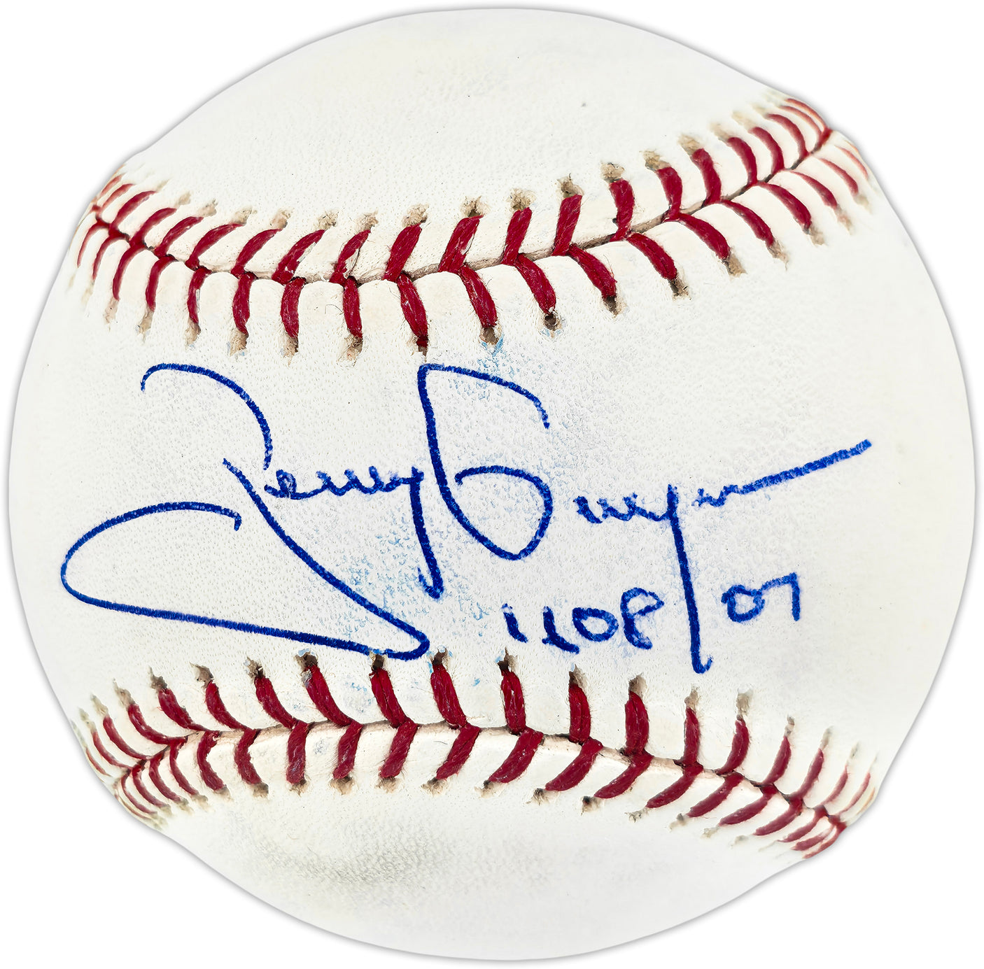 Tony Gwynn Autographed Official MLB Baseball San Diego Padres "HOF 07" (Smudged) Beckett BAS QR #BU86762