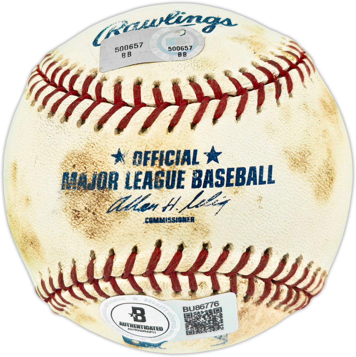 Frank Thomas Autographed Official Game Used 500th Home Run Game Baseball Toronto Blue Jays "500th HR Game 6/28/07" Beckett BAS QR #BU86776