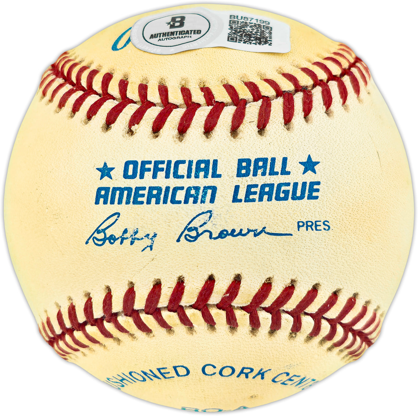 Lou Whitaker Autographed Official AL Baseball Detroit Tigers Beckett BAS QR #BU87199