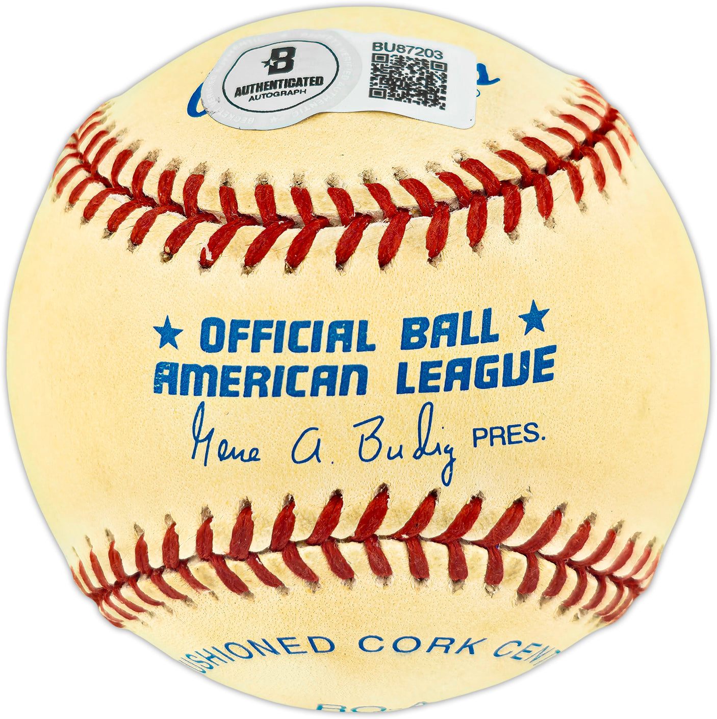 Ray Boone Autographed Official AL Baseball Detroit Tigers Beckett BAS QR #BU87203