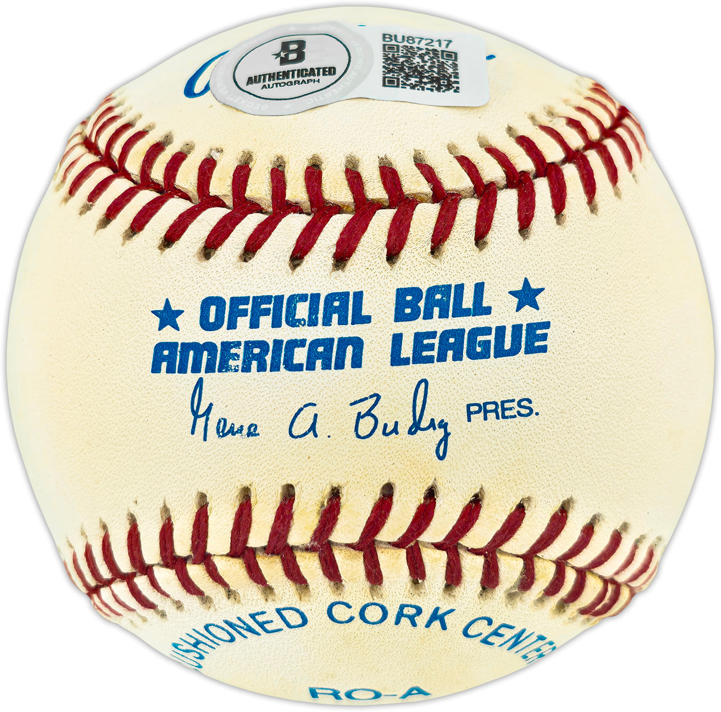 Chad Curtis Autographed Official AL Baseball Detroit Tigers "95 Tigers" Beckett BAS QR #BU87217