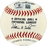 Mike Schmidt Autographed Official NL Baseball Philadelphia Phillies Beckett BAS QR #BU86788