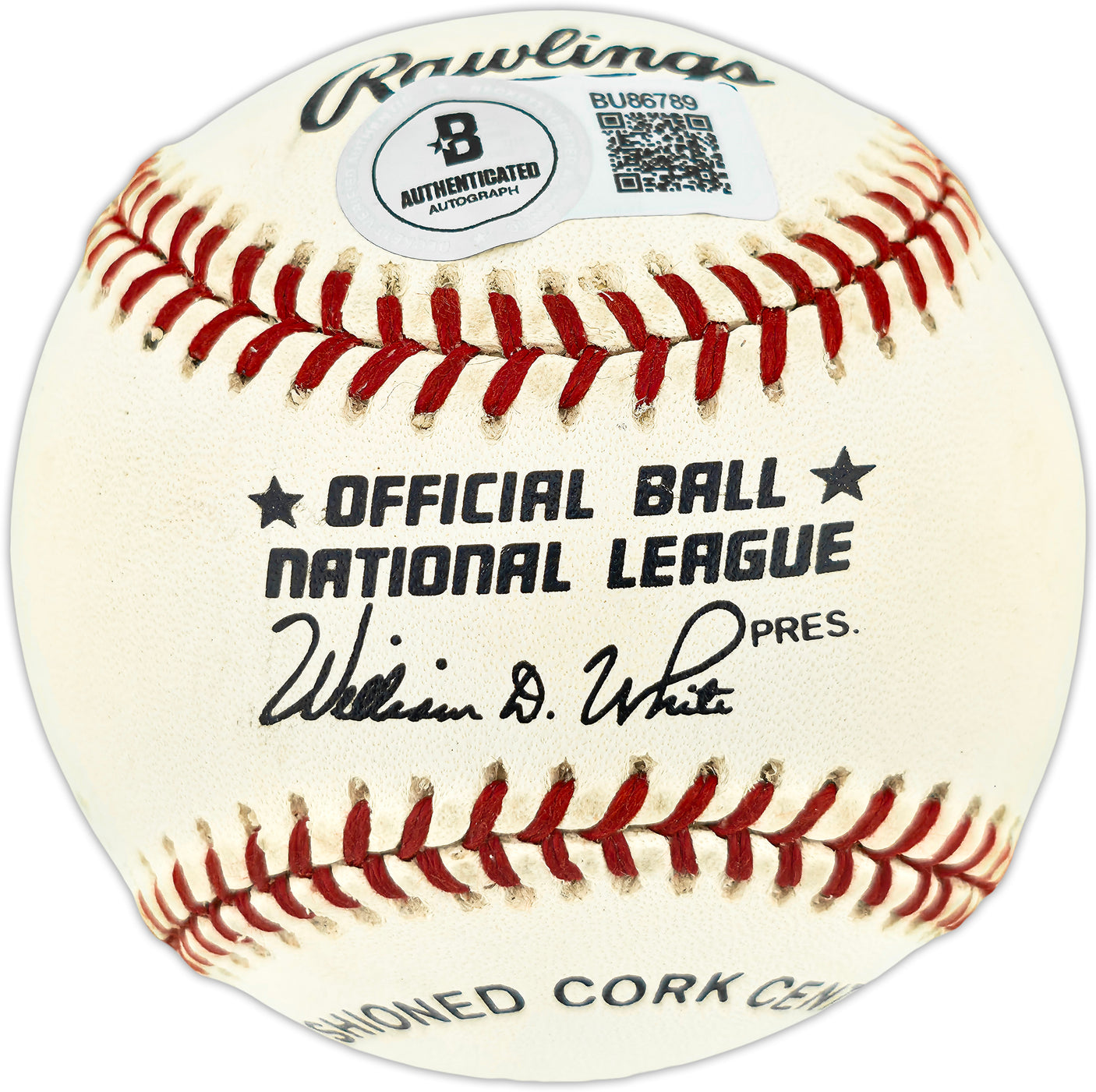 Mike Schmidt Autographed Official NL Baseball Philadelphia Phillies Beckett BAS QR #BU86789