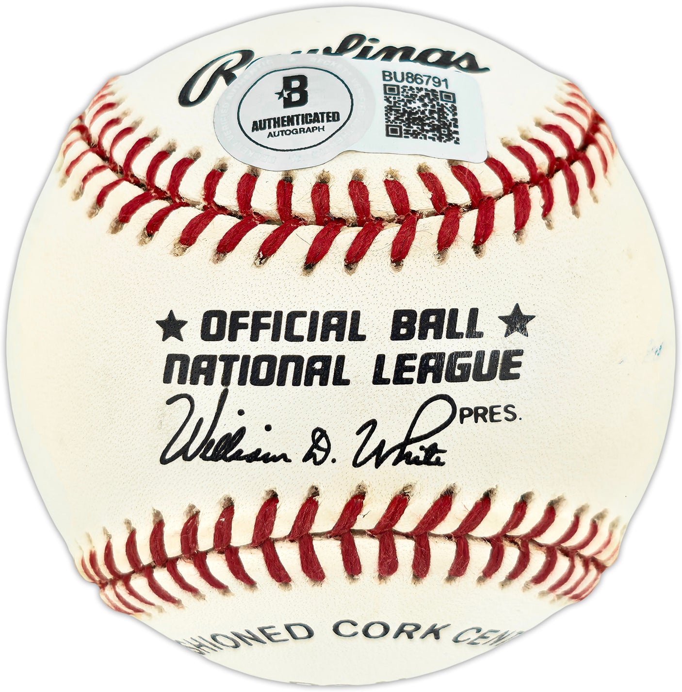 Mike Schmidt Autographed Official NL Baseball Philadelphia Phillies Beckett BAS QR #BU86791
