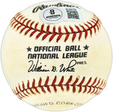 Duke Snider Autographed Official NL Baseball Brooklyn Dodgers "Edwin Donald" Full Name Beckett BAS QR #BU86792