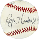 Bobby Thomson & Ralph Branca Autographed Official AL Baseball Full Names Beckett BAS QR #BU86794