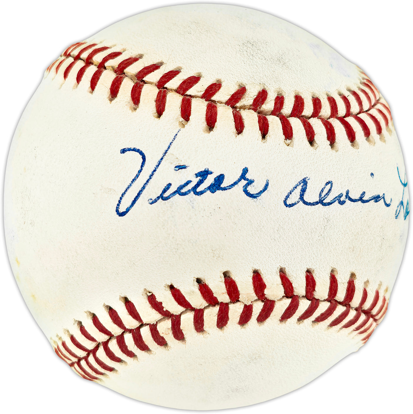 Vic Lombardi Autographed Official NL Baseball Brooklyn Dodgers Full Name (Smudged) Beckett BAS QR #BU86805